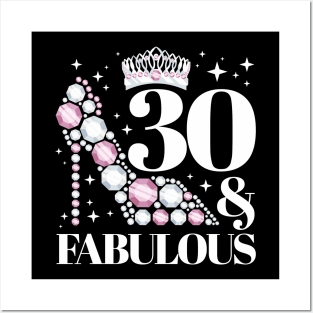 30 & Fabulous Crown Sparkle Posters and Art